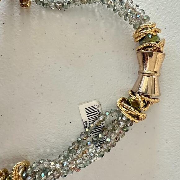 Prehnite Chunky 9" Necklace Crystal Statement Stone Jewelry Bead Green Gold Blue - Picture 6 of 10